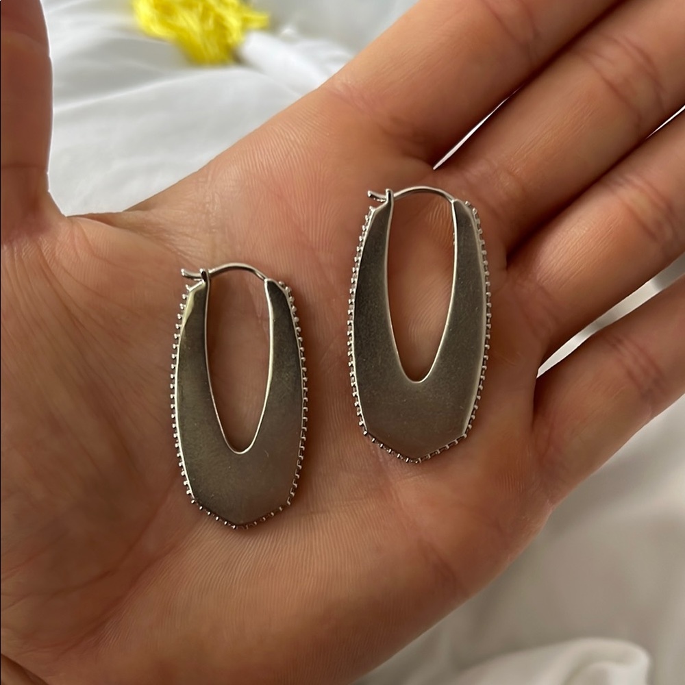 Kendra Scott Silver Geometric Hoop Earrings